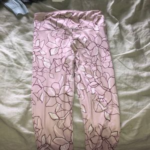 pink floral leggings